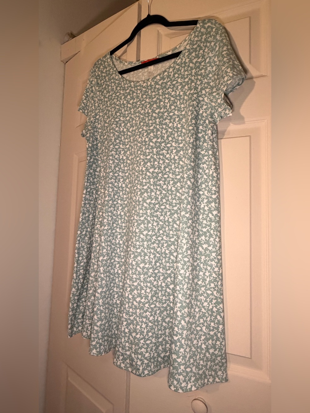 Rainbow Mint Green and White Floral Top